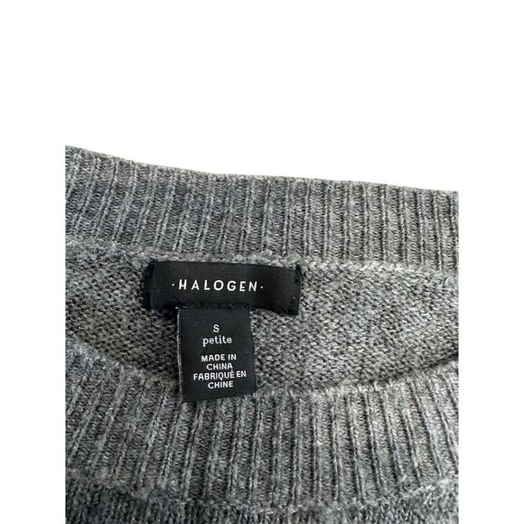 Petite Gray Tie Sleeve Knit Sweater Women's Size S Casual Pullover - Picture 2 of 5